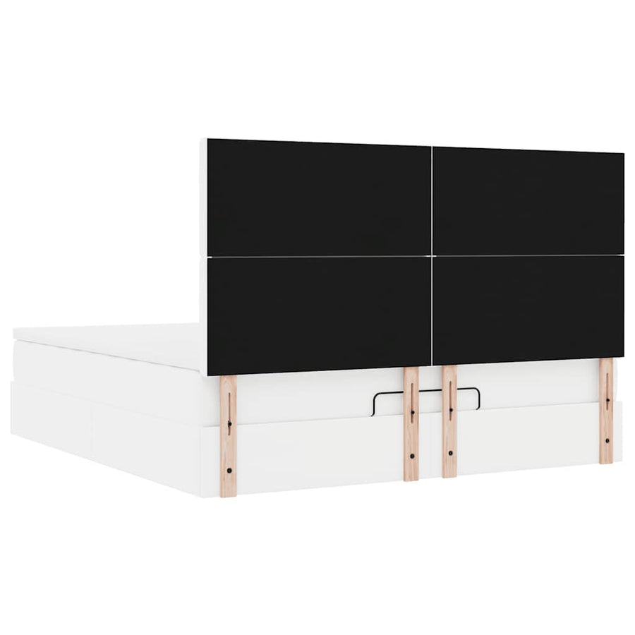 Ottoman bed met matras 160x200cm kunstleer wit