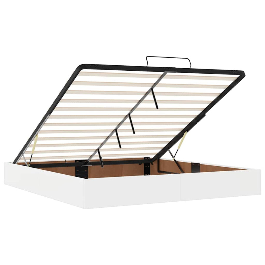 Ottoman bed met matras 160x200cm kunstleer wit