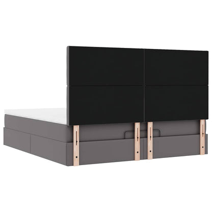 Ottoman bed met matras 160x200cm kunstleer grijs