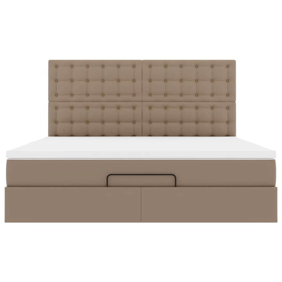 Ottoman bed met matras 160x200cm kunstleer cappuccinokleurig