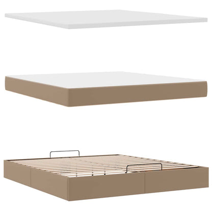 Ottoman bed met matras 160x200cm kunstleer cappuccinokleurig