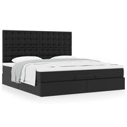 Ottomaans bed met matras 180x200 cm zwart