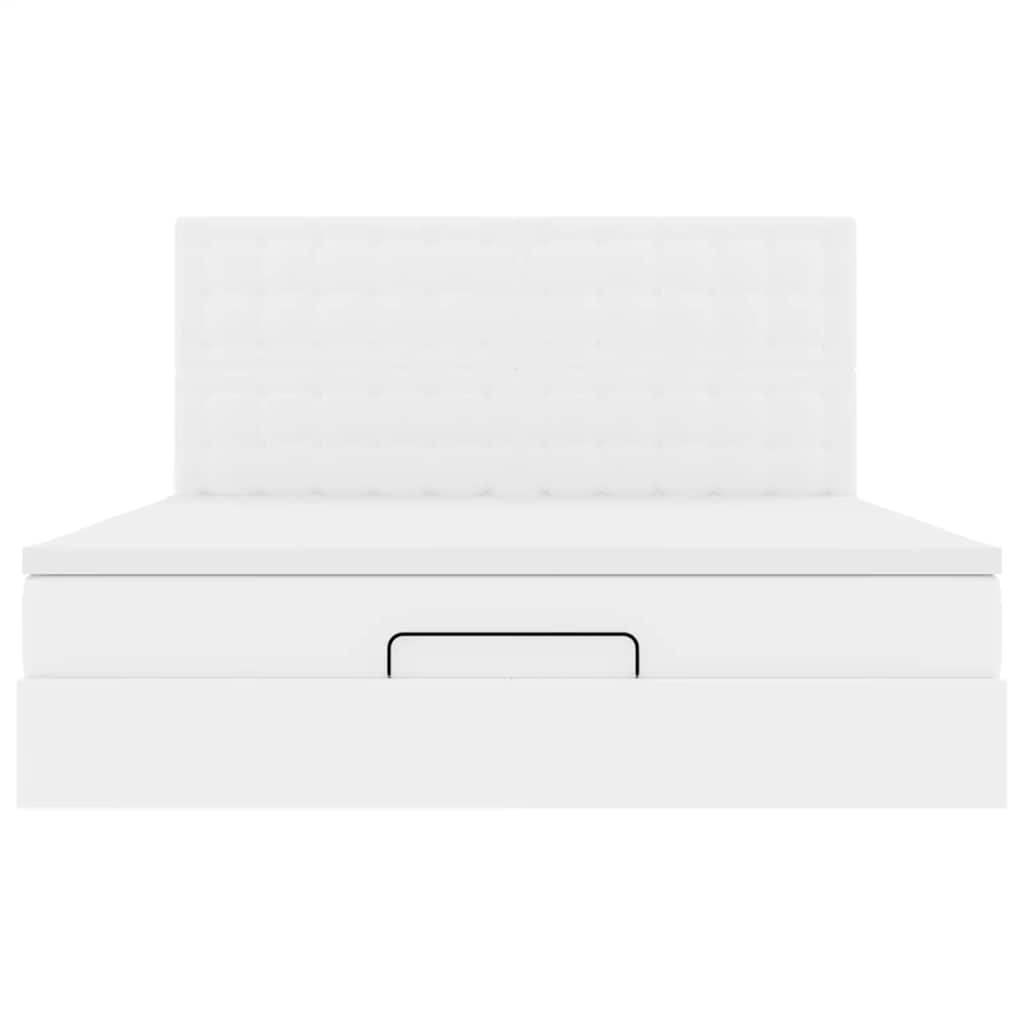 Ottoman bed met matras 180x200cm kunstleer wit