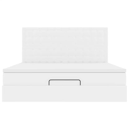 Ottoman bed met matras 180x200cm kunstleer wit