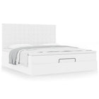 Ottoman bed with mattress 180x200cm faux leather white