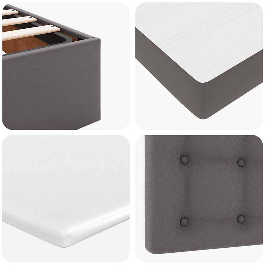 Ottoman bed met matras 180x200cm kunstleer grijs