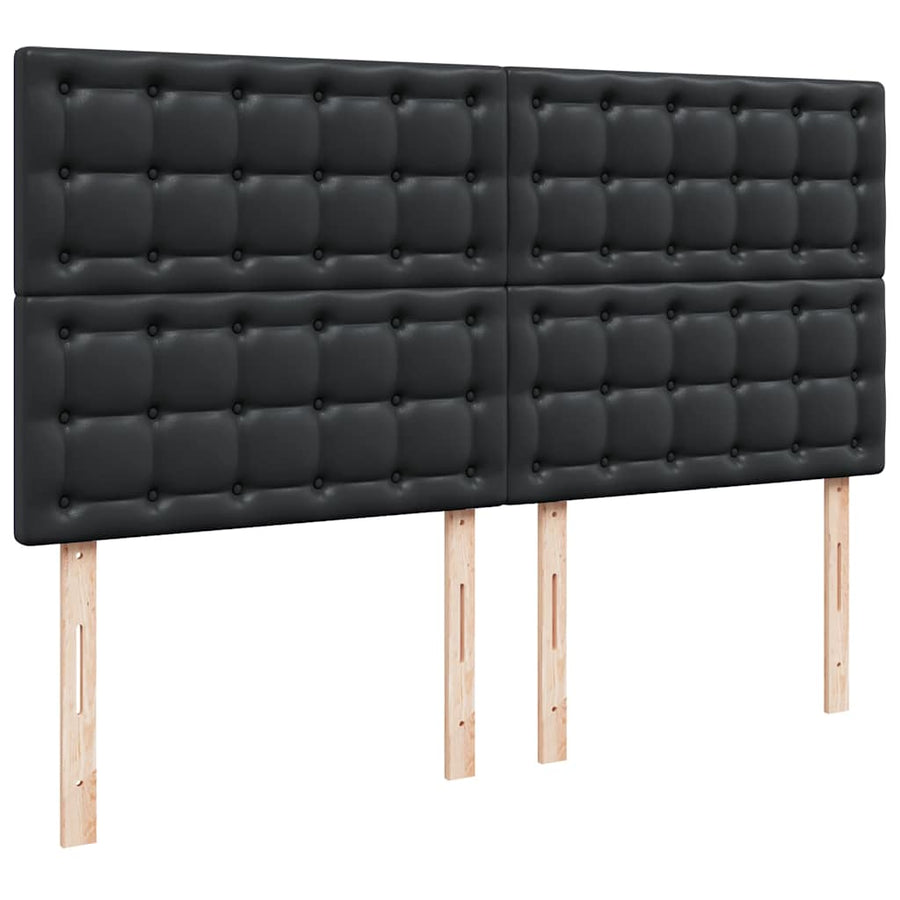 Ottoman bed met matrassen 200x200cm kunstleer zwart