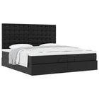 Ottoman bed with mattresses 200x200cm faux leather black