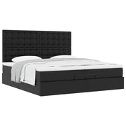 Ottomaans bed met opbergruimte 200x200 cm zwart kunstleer