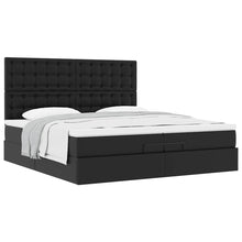 Ottoman bed met matrassen 200x200cm kunstleer zwart