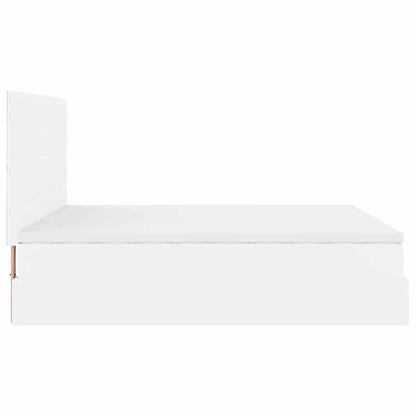 Ottoman bed met matrassen 200x200cm kunstleer wit
