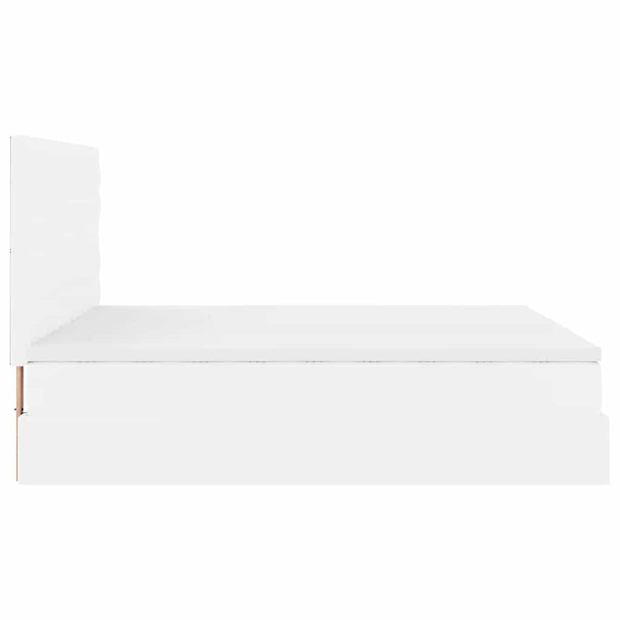 Ottoman bed met matrassen 200x200cm kunstleer wit