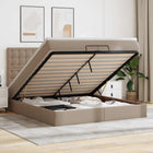 Ottoman bed with mattresses 200x200cm faux leather cappuccino coloured