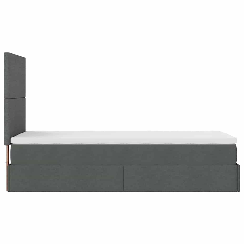 Ottoman bed met matras 80x200cm stof donkergrijs