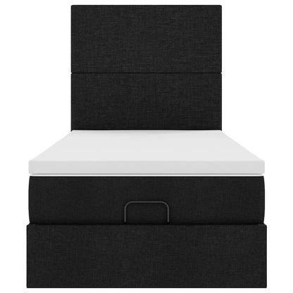 Ottoman bed met matras 80x200cm stof zwart