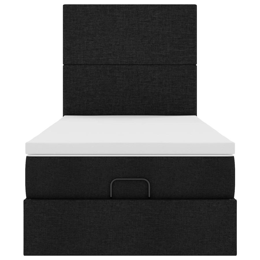 Ottoman bed met matras 80x200cm stof zwart