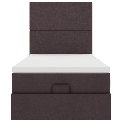 Ottoman bed met matras 80x200cm stof donkerbruin