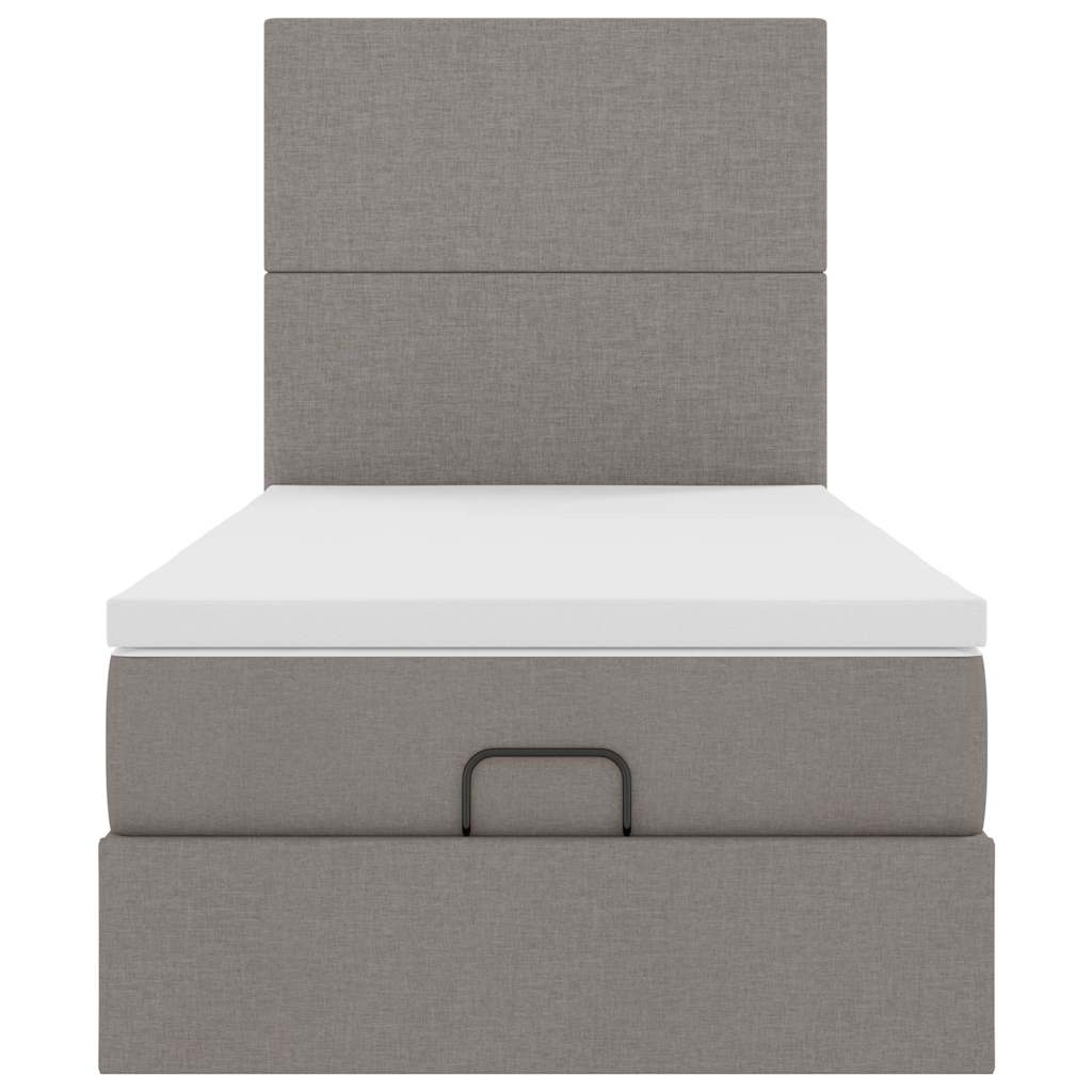 Ottoman bed met matras 80x200cm stof taupe