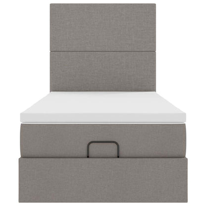 Ottoman bed met matras 80x200cm stof taupe