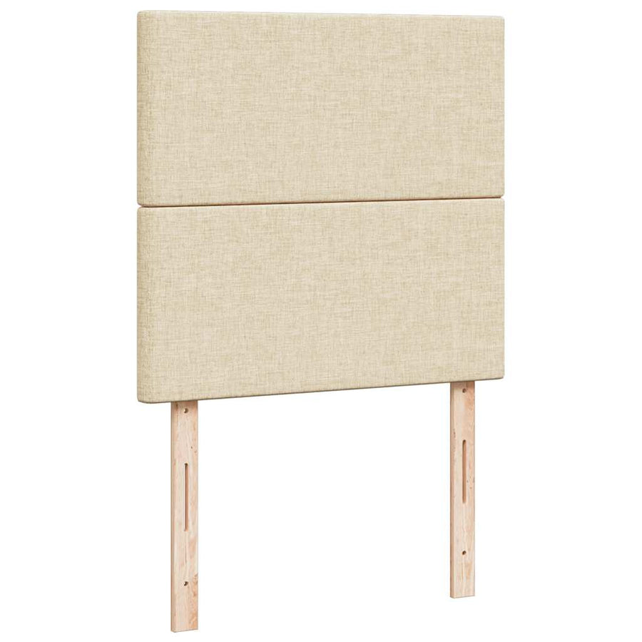 Ottoman bed met matras 80x200cm stof crèmekleurig