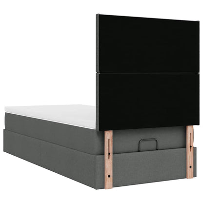 Ottoman bed met matras 90x190cm stof donkergrijs