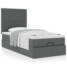 Ottoman bed met matras 90x190cm stof donkergrijs