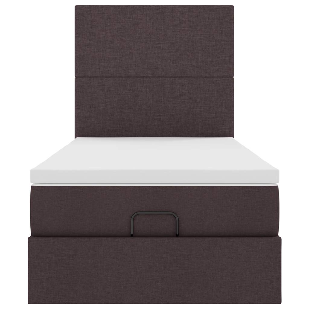 Ottoman bed met matras 90x190cm stof donkerbruin