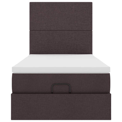 Ottoman bed met matras 90x190cm stof donkerbruin