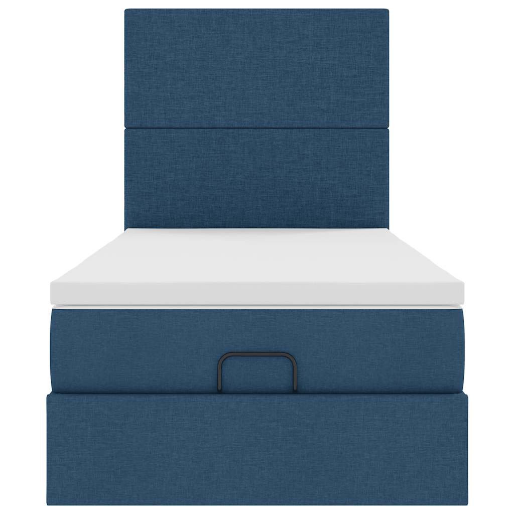 Ottoman bed met matras 90x190cm stof blauw