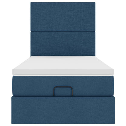 Ottoman bed met matras 90x190cm stof blauw