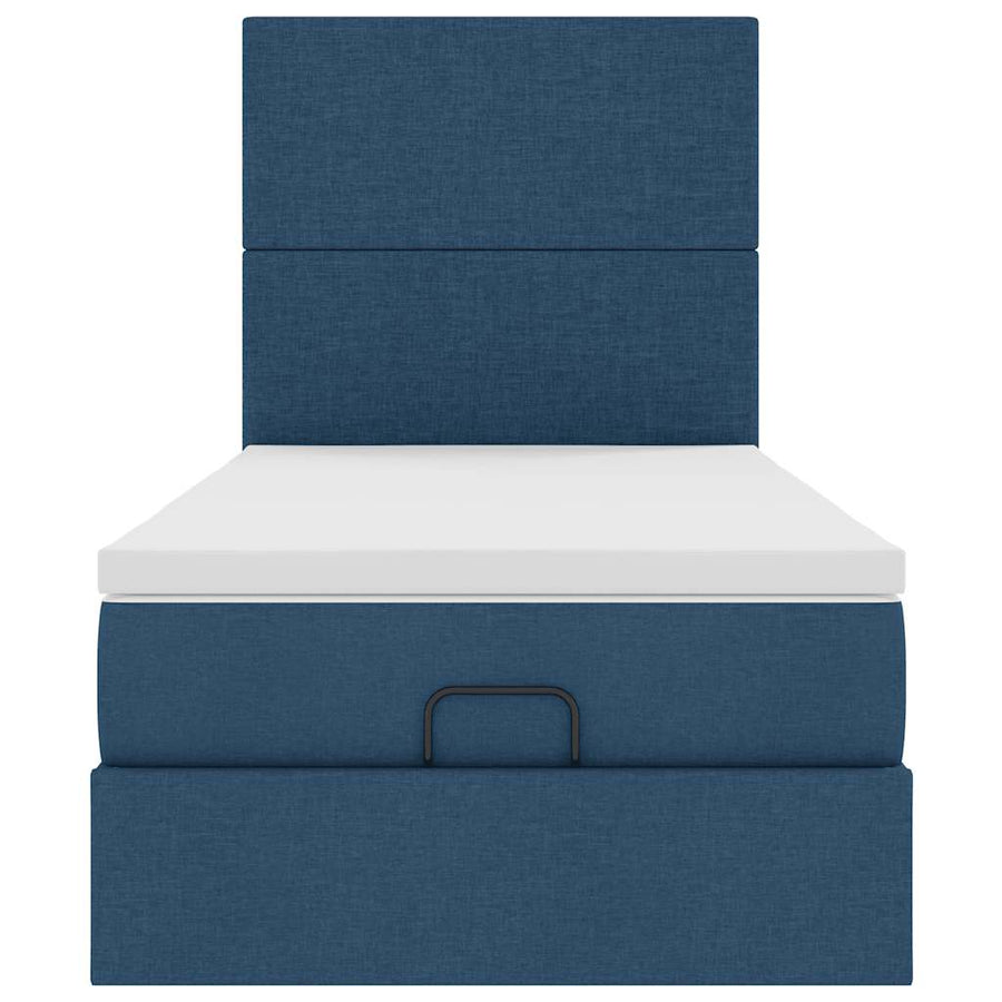 Ottoman bed met matras 90x190cm stof blauw