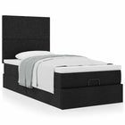 Bed with mattress 90x200 cm black fabric