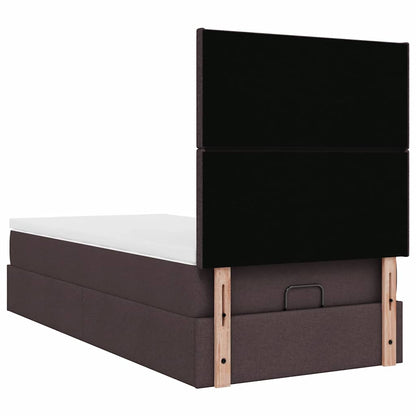 Ottoman bed met matras 90x200cm stof donkerbruin