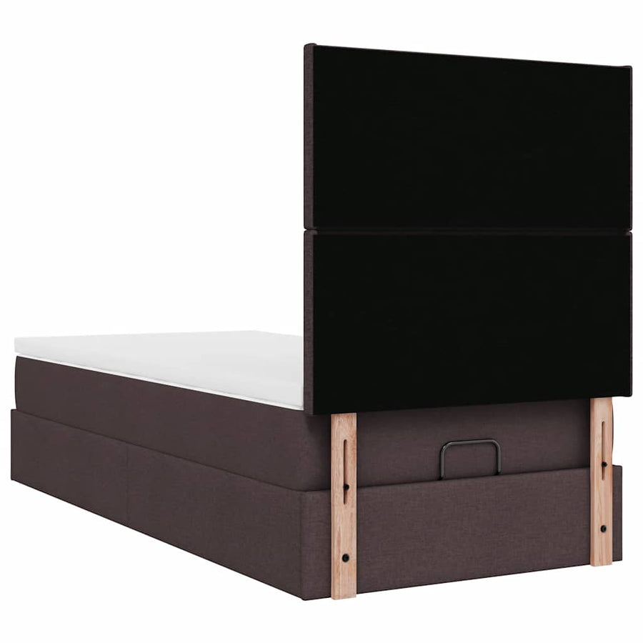 Ottoman bed met matras 90x200cm stof donkerbruin