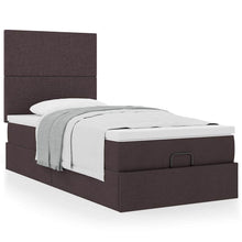 Ottoman bed met matras 90x200cm stof donkerbruin