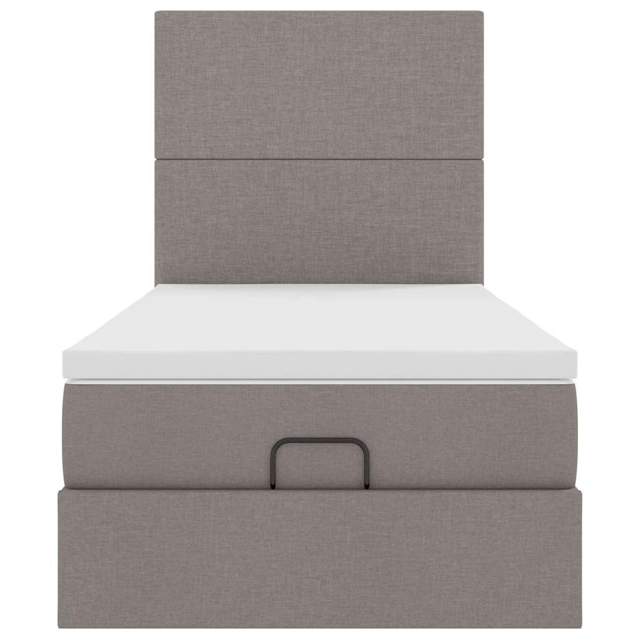 Ottoman bed met matras 90x200cm stof taupe