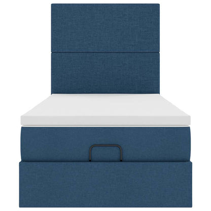 Ottoman bed met matras 90x200cm stof blauw