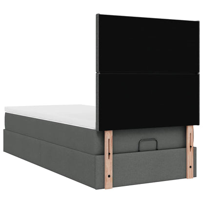 Ottoman bed met matras 100x200cm stof donkergrijs