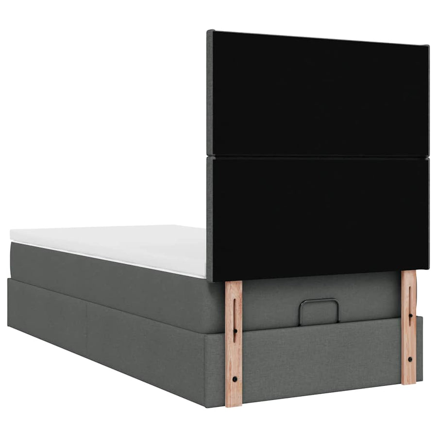 Ottoman bed met matras 100x200cm stof donkergrijs