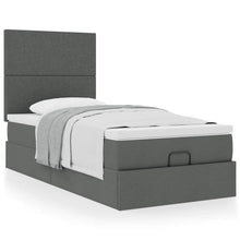 Ottoman bed met matras 100x200cm stof donkergrijs