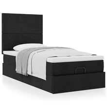 Ottoman bed met matras 100x200cm stof zwart