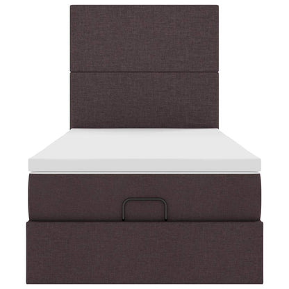 Ottoman bed met matras 100x200cm stof donkerbruin