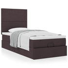 Bed met matras 100x200 cm donkerbruin stof