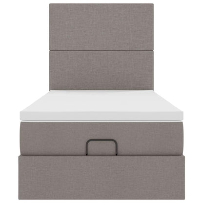 Ottoman bed met matras 100x200cm stof taupe