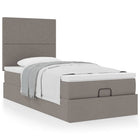 Bed met matras 100x200 cm taupe