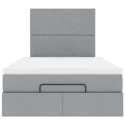 Ottoman bed met matras 120x190 cm stof lichtgrijs