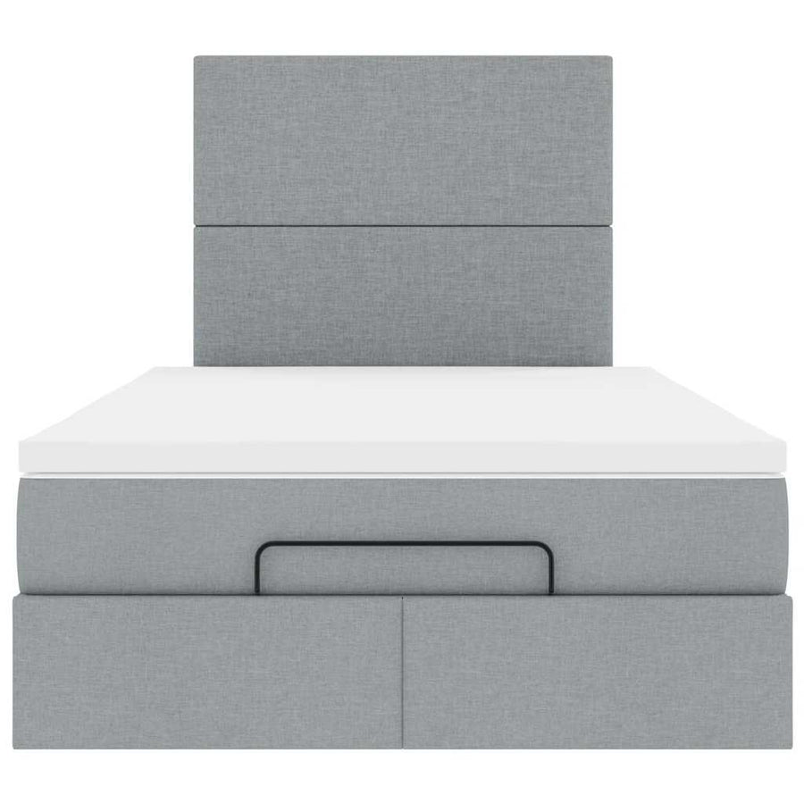 Ottoman bed met matras 120x190 cm stof lichtgrijs