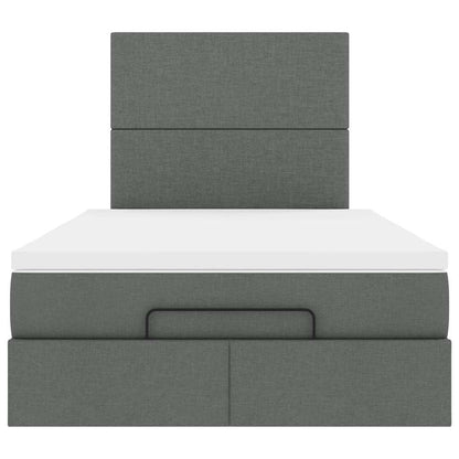 Ottoman bed met matras 120x190 cm stof donkergrijs