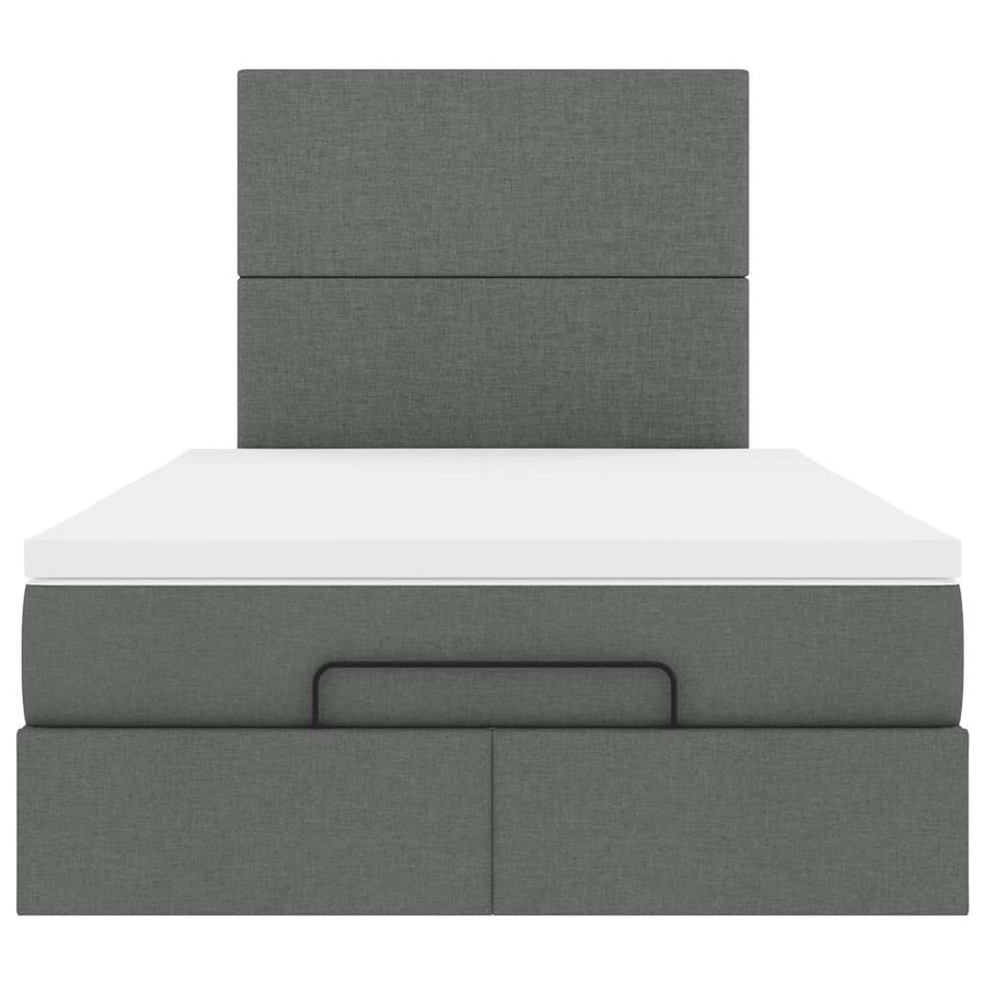 Ottoman bed met matras 120x190 cm stof donkergrijs
