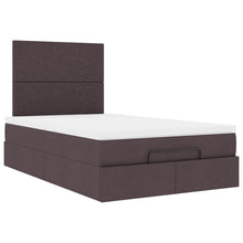 Ottoman bed met matras 120x190 cm stof donkerbruin